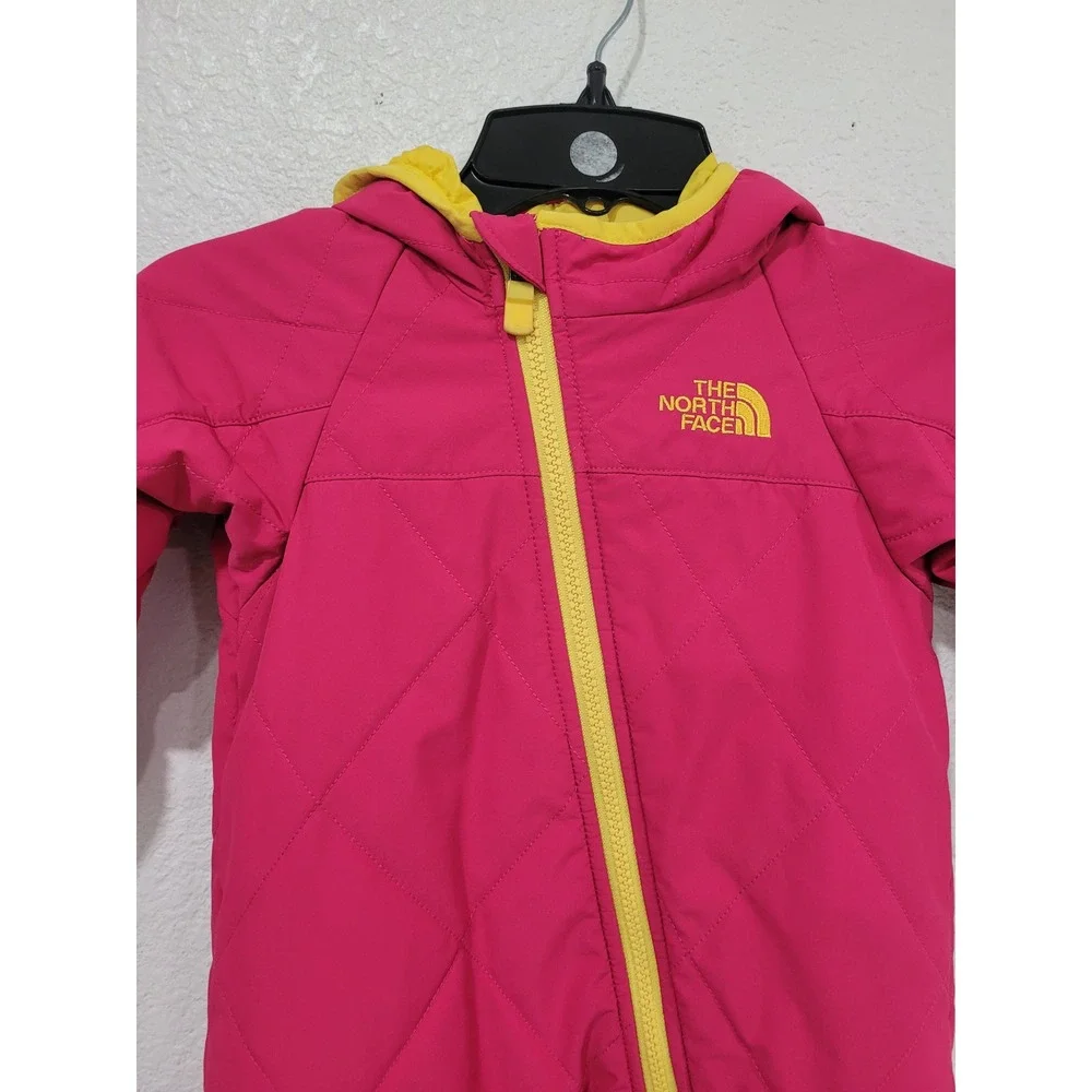 The North Face Infant Pink Yellow Quilted Insulated Bunting Snowsuit 12-18M #3